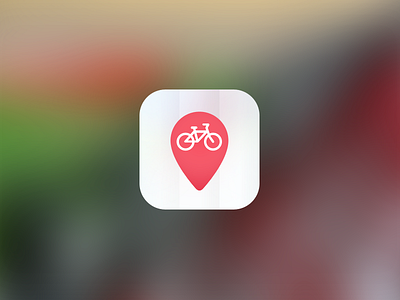 Icon for Velobike App application bike blurred clear flat icon ios7 map marker pin vector