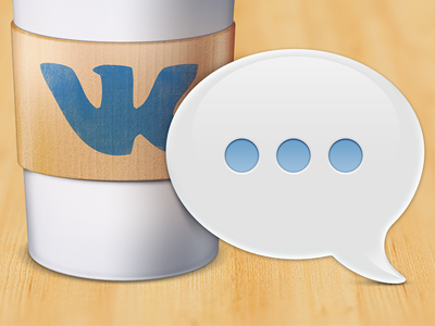 Coffee Cup and Chat Bubble — WIP chat list mac messenger music osx photoshop player vk vk.com vkontakte wip вконтакте