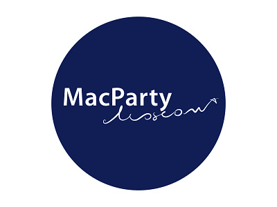 MacPartyMoscow new logo WIP; v.2 calligraphy illustration logo moscow party stars vector