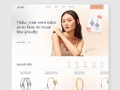 Jewelry website design concept creative design figma interface landingpage store ui ux web webdesign website