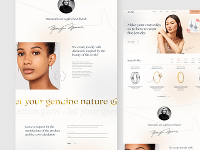 Jewelry website design 2 concept creative design figma landingpage minimal shop store ui ux web webdesign website