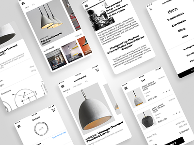 Mobile app for Pendant lights store app concept creative design figma minimal mobile store ui ux