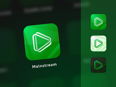 App Icon - Mainstream android app application brand design games logo green icon iphone live logo stream streamer streamers ui video videogames