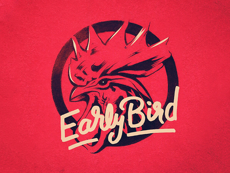 Rooster Apparel design lettering bird apparel tshirt line art vector illustration rooster