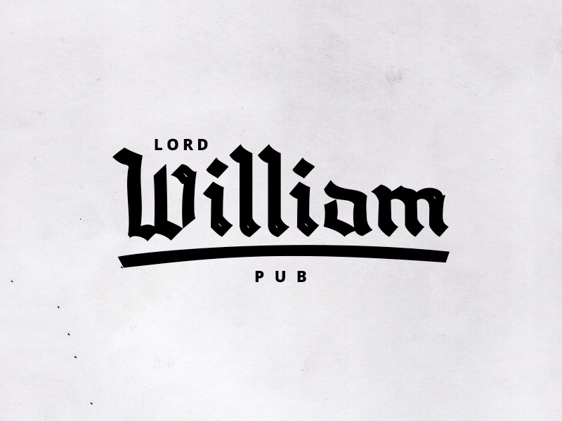 Unsolicited logos #2 — Lord William Pub type typography hand lettering lettering logo calligraphy blackletter branding