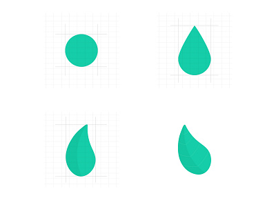 Design process part 1: from circle to leaf circle design flat design geometry green illustration leaf logo