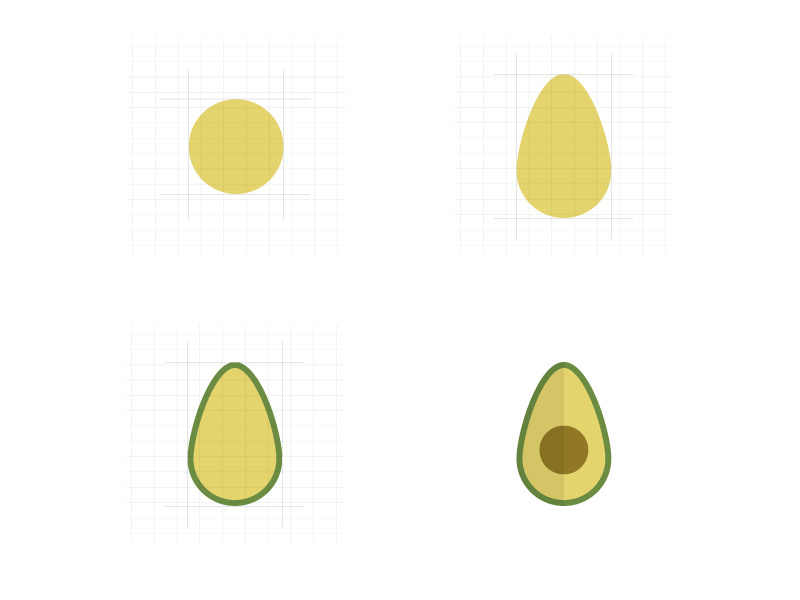 Design process part 2: from circle to avocado geometric shapes geometry circle avocado logo flat design illustration design