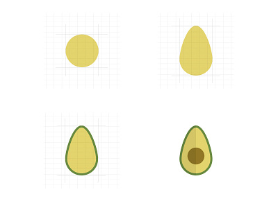 Design process part 2: from circle to avocado avocado circle design flat design geometric shapes geometry illustration logo