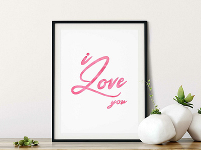 I Love You, Printable Wall Art digital digital 2d download illustration in love love love day passion passionate print printable valentine valentine day valentine flyer wall art wall decor