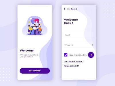 Mobile App Onboarding Login Screen Design by Kiran Devadas on Dribbble