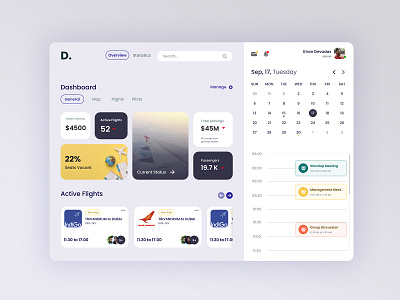 Airlines Company Analytical Dashboard airlines calendar ui dashboad dashboard ui flights webdesign