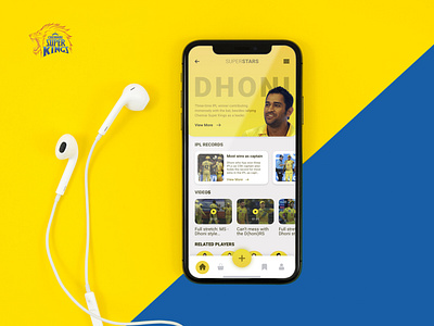 SuperStars Mobile App Design | IPL Cricket Fan App chennai super kings app cricket app cricket fan app csk app ipl ipl 2020 ipl2020 mobile app mobile app design ms dhoni ui design