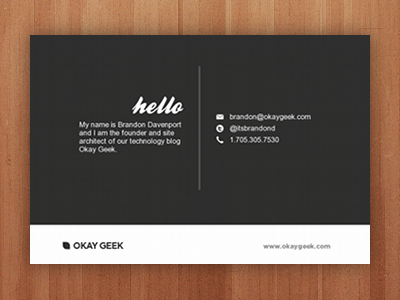 New Business Cards (back) by Brandon Davenport - Dribbble