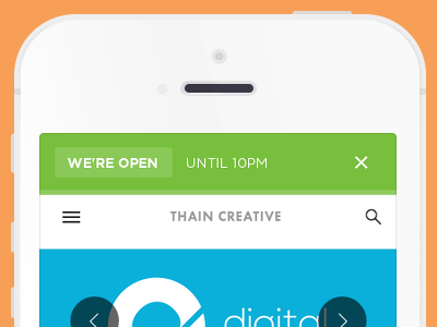Mobile website open sign design mobile open sign small business thain creative thain sites ui