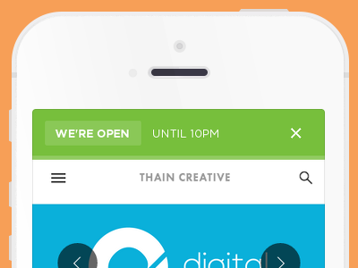 Mobile website open sign