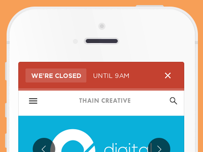 Mobile website closed sign