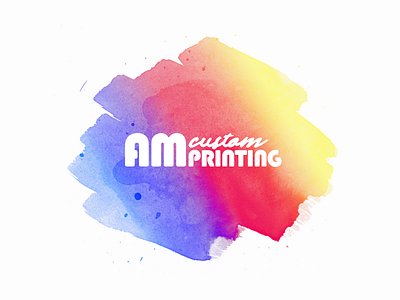 AM Custom Printing (Brand & Web) branding cmyk logo design paint squarespace watercolor web design