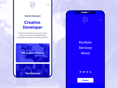 Personal Portfolio / Mobile blue landing page logo mobile portfolio portfolio site squarespace web design website