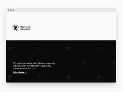 Doerksen & Davenport / Website agency branding minimalism website