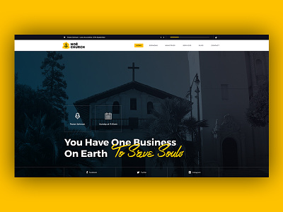 Noé church design noé responsive theme ui webdesign wordpress yellow