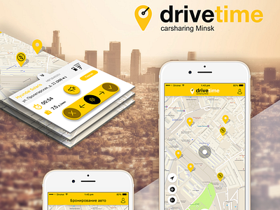 Drivetime app design ui