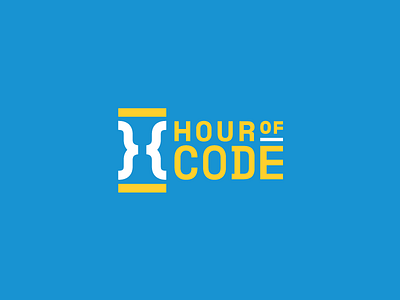 Hour Of Code Logo branding code development hour of code hourglass logo mono space syntax