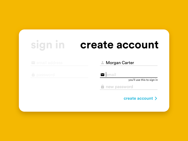 001 Sign Up Form By Morgan Carter On Dribbble