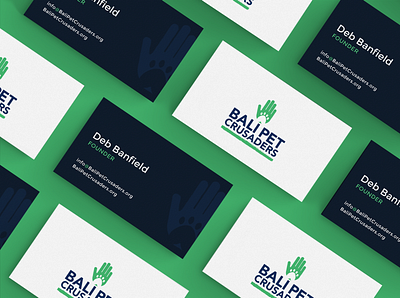 Bali Pet Crusaders Nonprofit Business Cards brand brand identity branding branding and identity branding design business card business card design charity custom design design agency logo minimal nonprofit typography vector