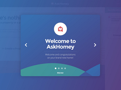 Welcome Screen Design for AskHomey app app design colorful design design agency desktop app tour tour app tour guide ui uiux ux web design web design agency web development welcome welcome page welcome screen