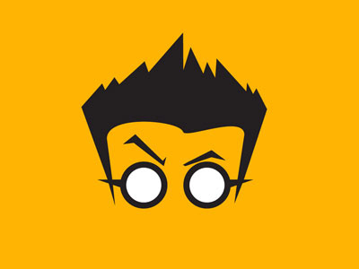 GB Logo glasses hair spikes yellow