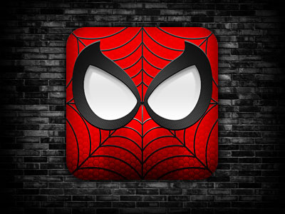 Spiderman iOS App Icon app black icon iphone red spider spider man white