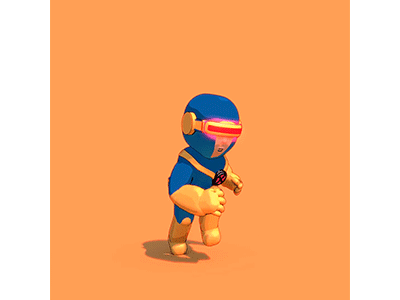 Scott Summers running cycle character art characterdesign loop animation xman cyclops gif illustration