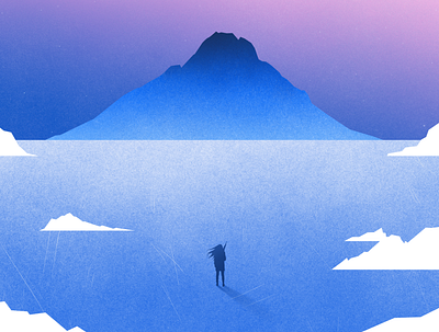 Svalbard blue gradient graphic ice illustration illustrator melancholy mountain nature photoshop sky svalbard
