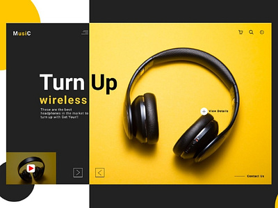 Headset UI design app branding design illustration type typography ui ux web website