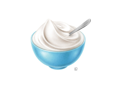 Yogurt advertising airbrush branding dairy drawing handmade illustration naturalistic packaging pencil realistic