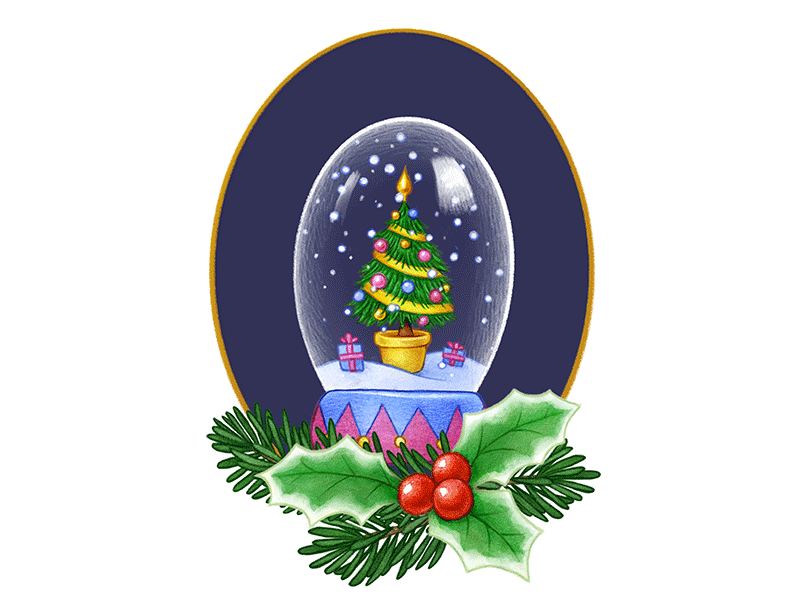 Boule de neige advertising animation card christmas drawing fir gif gift handmade icon illustration packaging pattern photoshop tree vintage watercolor web web design xmas