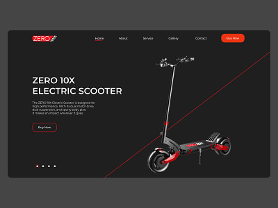 Zero 10X Electric Scooter design landing page ui ux web