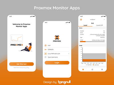 Proxmox Monitor Apps aplication app apps design branding design ui ui designer ui ux