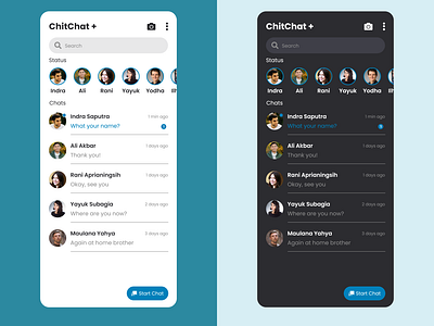 ChitChat app design application chat chat app chatting ui design