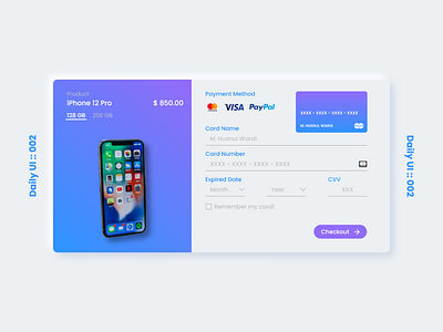 Daily UI #2 - Credit Card Checkout