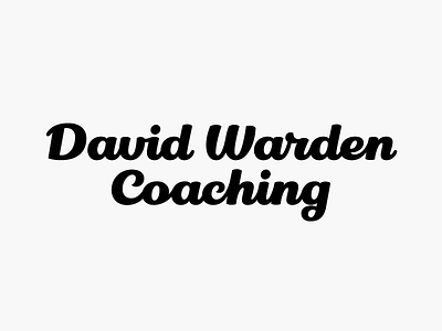 David Warden Coaching branding lettering letters logo logotype type typography