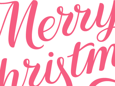 Merry Christmas lettering letters script type typography