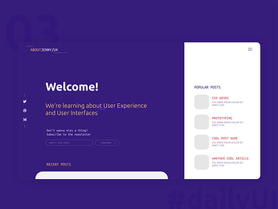DailyUI #003 - Landing page 100 day challenge blog design daily 100 challenge daily ui 03 design landing page ui user experience user interface web design