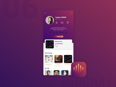 DailyUI 006 - User Profile