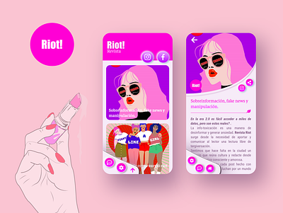 Design Concept: Revista Riot! (Riot! Magazine) app concept design neumorphism ui