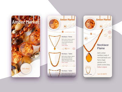 Amber Market App app concept neumorphism ui