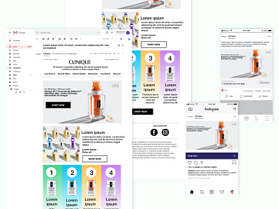 Clinique Ad Campaign advertisement branding campaign design ecommerce design email graphic design makeup social media design ui ux