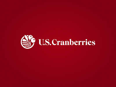 U.S. Cranberries Logo american branding cranberries cranberry design fruit logo stars and stripes usa