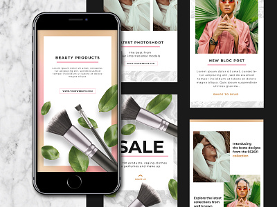 Beauty and Fashion Blog Instagram Story Set ad design advertisement advertising beauty beauty blog blog branding branding design fashion instagram instagram post instagram story instagram template marketing photoshop social media social media ad template