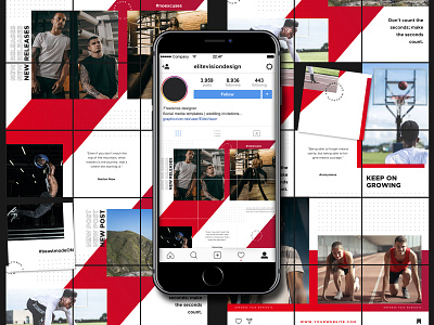 Modern Instagram Feed Puzzle advertisment business fitness instagram instagram design instagram feed instagram post instagram puzzle instagram story instagram template marketing modern photoshop template social media social media ad social media design sports template